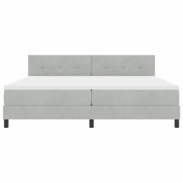 Boxspringbett mit Matratze Hellgrau 200x200 cm Samt
