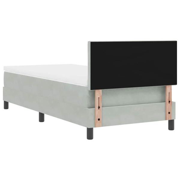 Boxspringbett mit Matratze Hellgrau 90x200 cm Samt