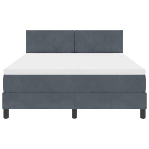 Boxspringbett mit Matratze Dunkelgrau 140x200 cm Samt