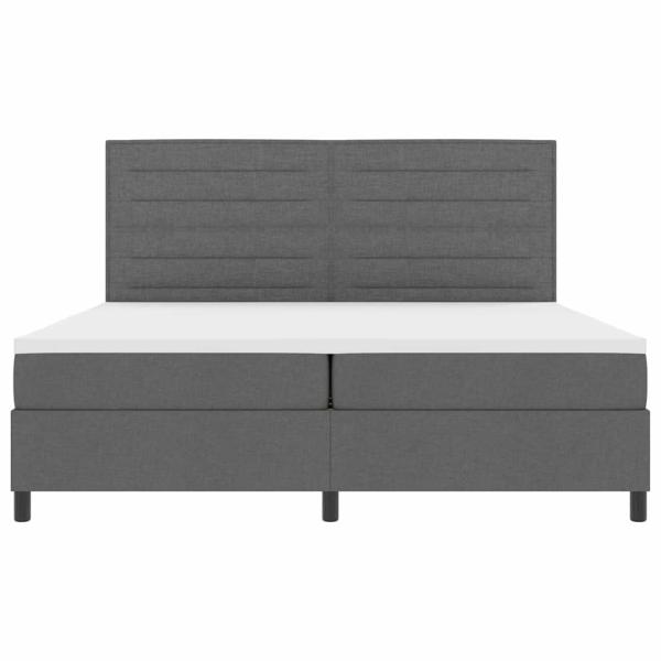 ARDEBO.de - Boxspringbett mit Matratze Dunkelgrau 200x200 cm Stoff
