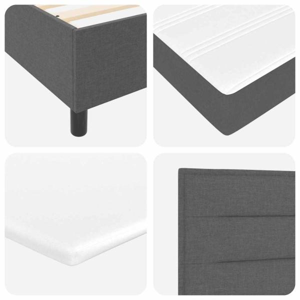Boxspringbett mit Matratze Dunkelgrau 200x200 cm Stoff