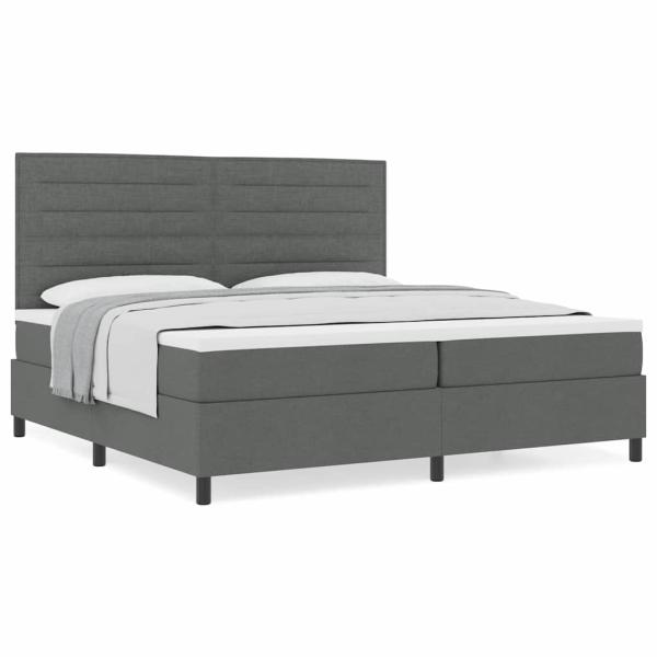 Boxspringbett mit Matratze Dunkelgrau 200x200 cm Stoff