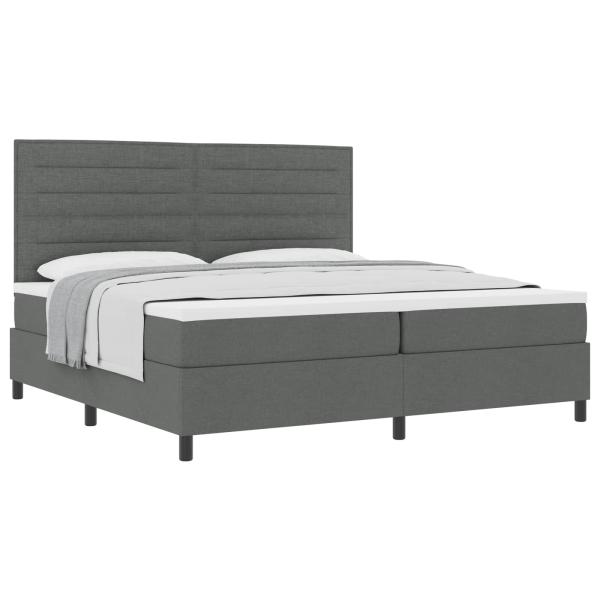 Boxspringbett mit Matratze Dunkelgrau 200x200 cm Stoff