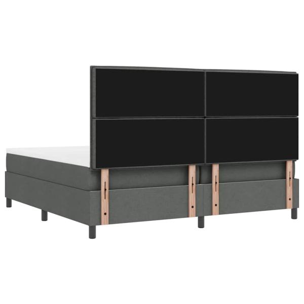 Boxspringbett mit Matratze Dunkelgrau 200x200 cm Stoff