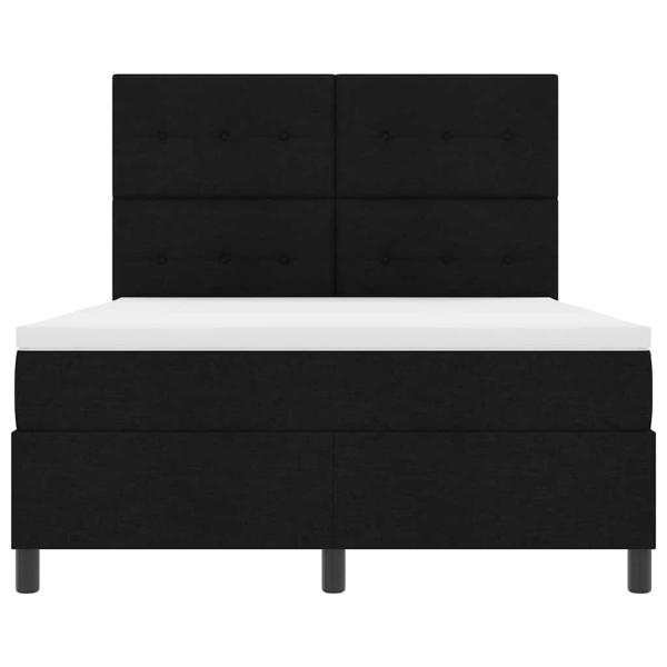 Boxspringbett mit Matratze Schwarz 140x190 cm Stoff