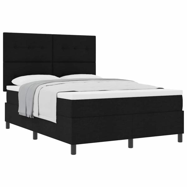 Boxspringbett mit Matratze Schwarz 160x200 cm Stoff