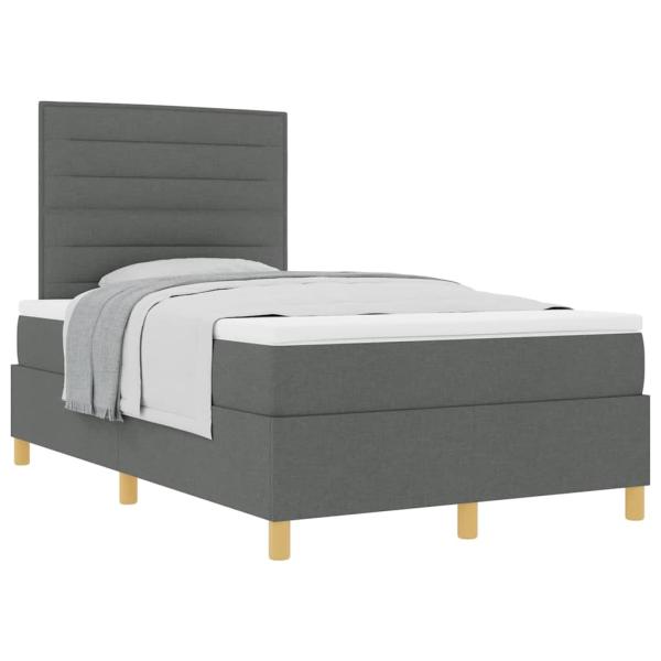 Boxspringbett mit Matratze Dunkelgrau Klein Doppel Stoff