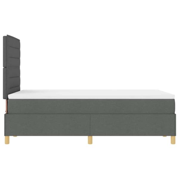 Boxspringbett mit Matratze Dunkelgrau 120 x 190 cm Stoff