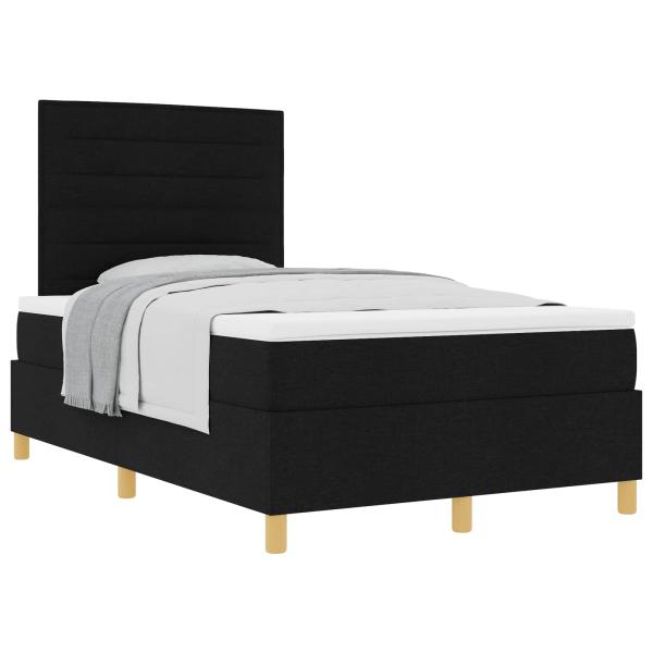 Boxspringbett mit Matratze Schwarz Kleines Doppelbett Stoff