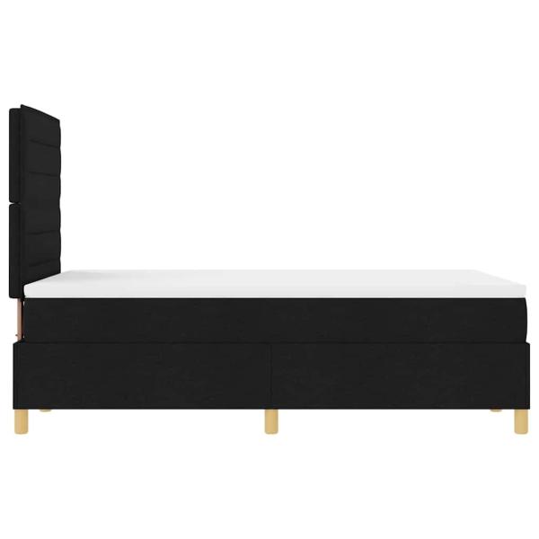 Boxspringbett mit Matratze Schwarz Kleines Doppelbett Stoff