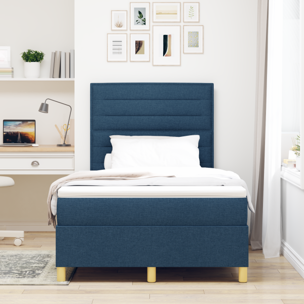 Boxspringbett mit Matratze Blau Small Double Stoff