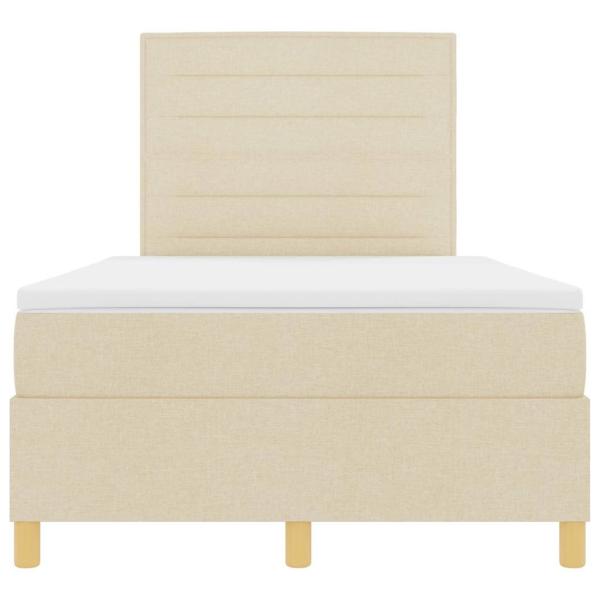 ARDEBO.de - Boxspringbett mit Matratze Creme 120x200 cm Stoff
