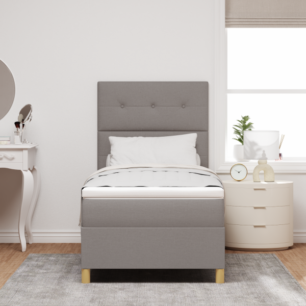 Boxspringbett mit Matratze Taupe 80x200 cm Stoff