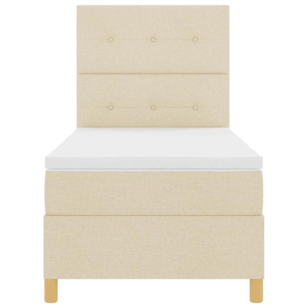 ARDEBO.de - Boxspringbett mit Matratze Creme 80x200 cm Stoff