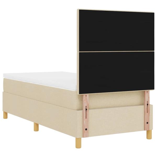 Boxspringbett mit Matratze Creme 80x200 cm Stoff