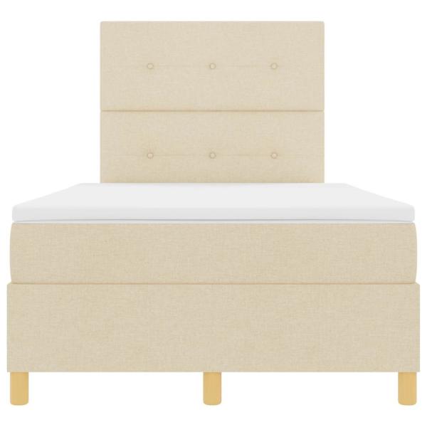 Boxspringbett mit Matratze Creme 120x200 cm Stoff