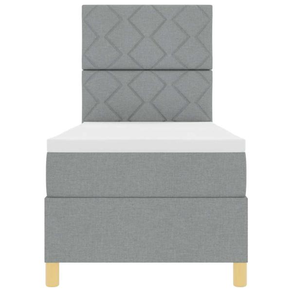 Boxspringbett mit Matratze Hellgrau 80x200 cm Stoff
