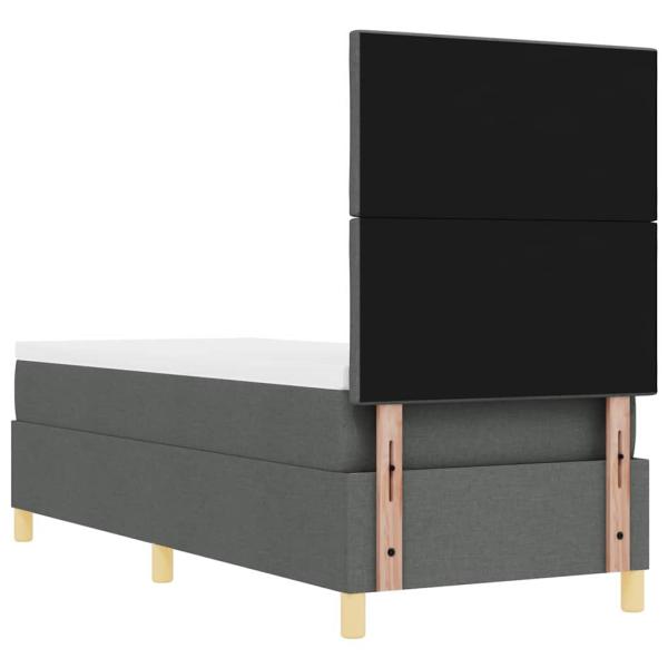 Boxspringbett mit Matratze Dunkelgrau 80x200 cm Stoff