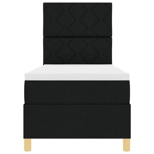 Boxspringbett mit Matratze Schwarz 80x200 cm Stoff