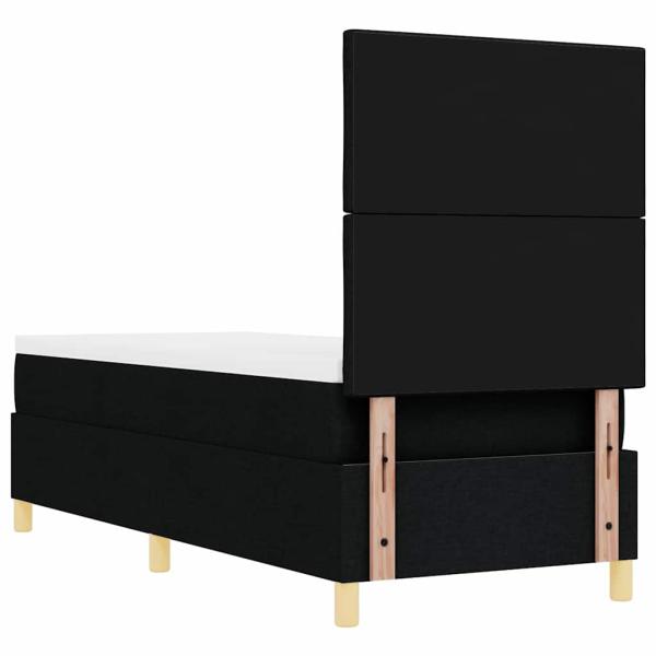 Boxspringbett mit Matratze Schwarz 80x200 cm Stoff