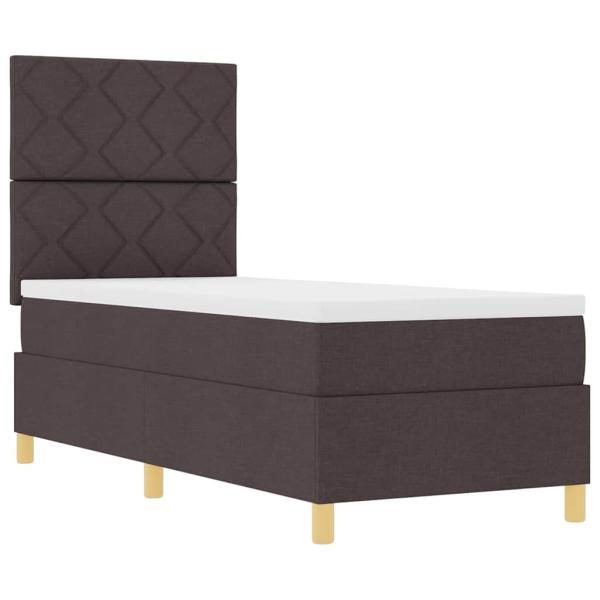 Boxspringbett mit Matratze Dunkelbraun 80x200 cm Stoff