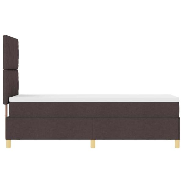 Boxspringbett mit Matratze Dunkelbraun 80x200 cm Stoff