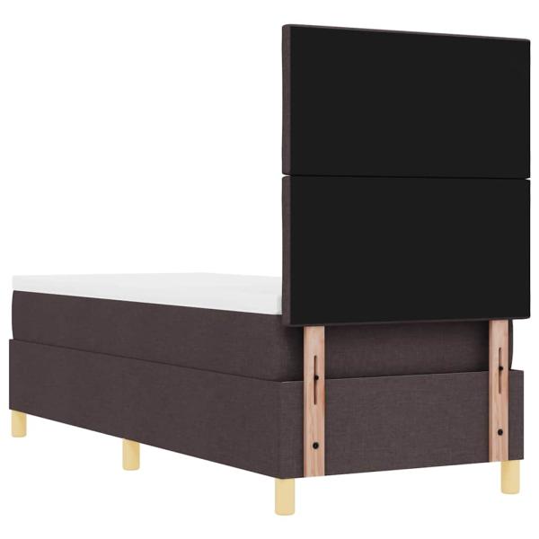 Boxspringbett mit Matratze Dunkelbraun 80x200 cm Stoff