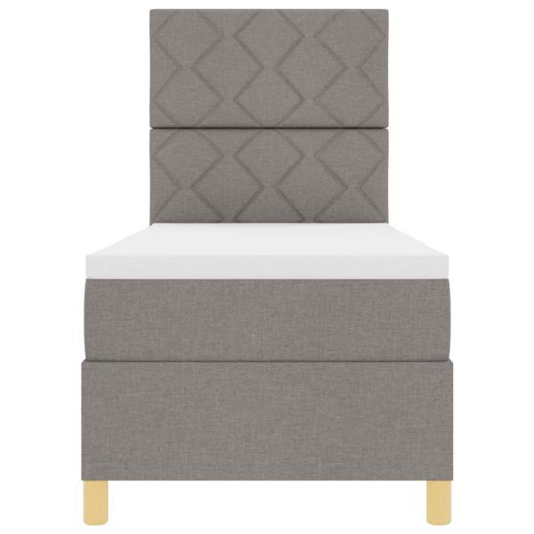 Boxspringbett mit Matratze Taupe 80x200 cm Stoff