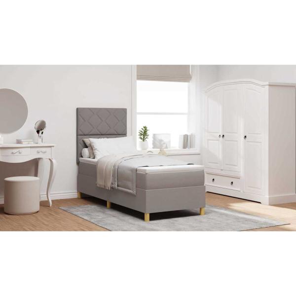 Boxspringbett mit Matratze Taupe 80x200 cm Stoff