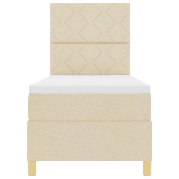Boxspringbett mit Matratze Creme 80x200 cm Stoff
