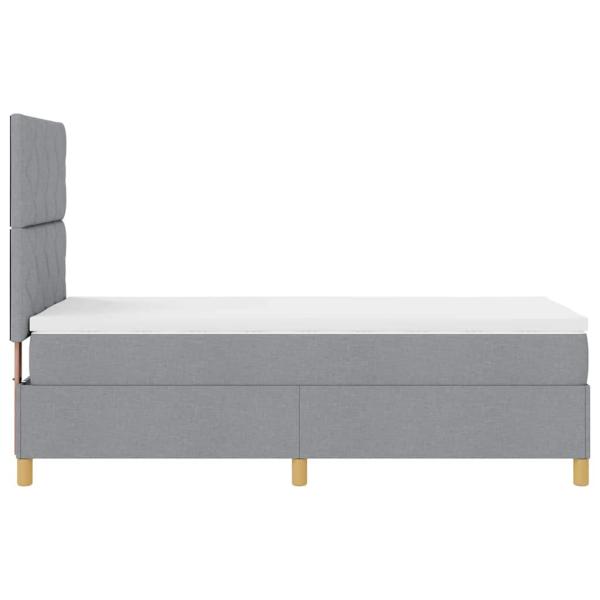 Boxspringbett mit Matratze Hellgrau 90x200 cm Stoff