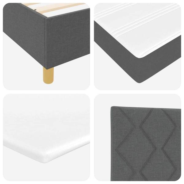 Boxspringbett mit Matratze Dunkelgrau Kleines Doppelstoff