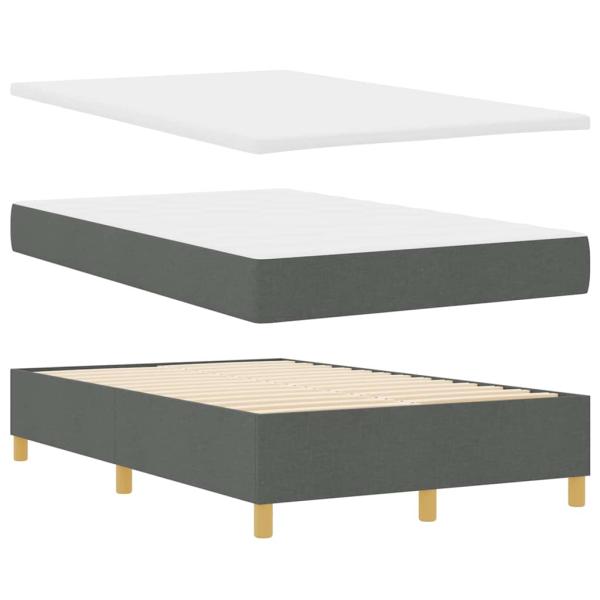 Boxspringbett mit Matratze Dunkelgrau Kleines Doppelstoff