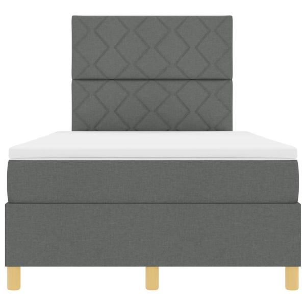 Boxspringbett mit Matratze Dunkelgrau Kleines Doppelstoff