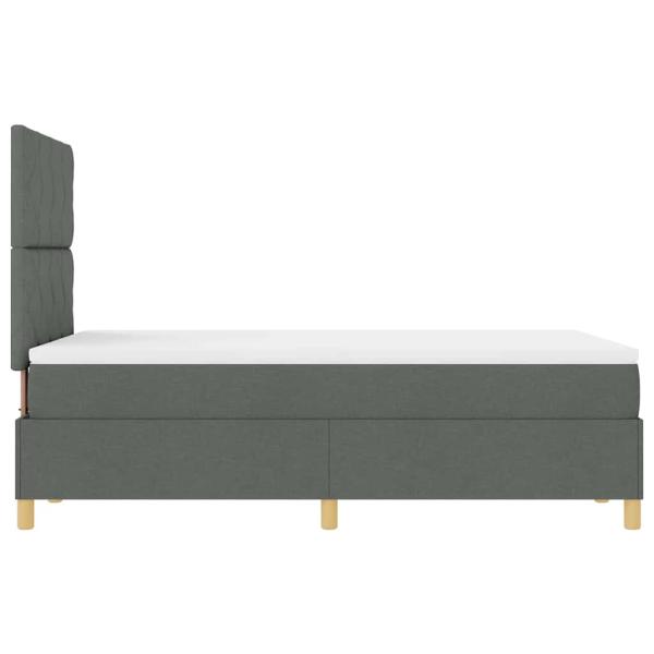 Boxspringbett mit Matratze Dunkelgrau Kleines Doppelstoff
