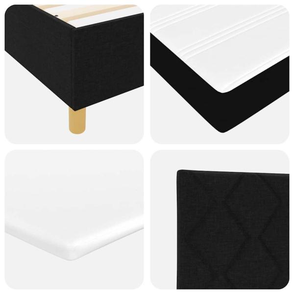 Boxspringbett mit Matratze Schwarz 120x200 cm Stoff