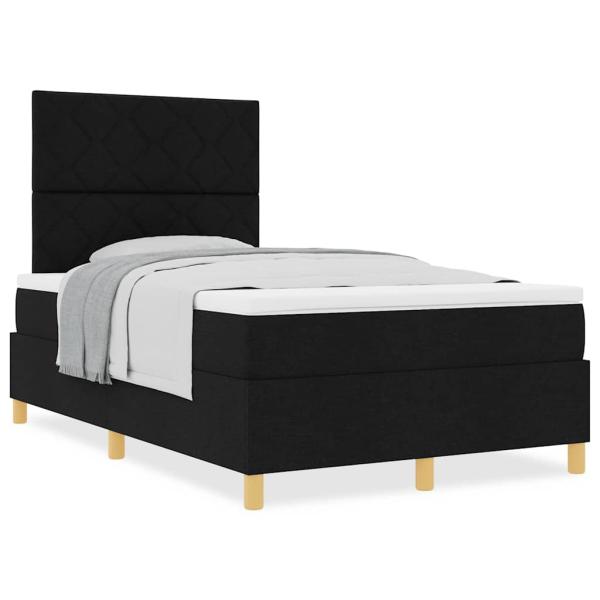 Boxspringbett mit Matratze Schwarz 120x200 cm Stoff