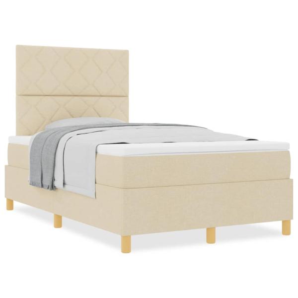 Boxspringbett mit Matratze Creme 120x200 cm Stoff