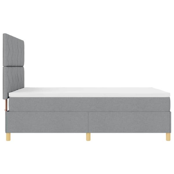 Boxspringbett mit Matratze Hellgrau 140x200 cm Stoff