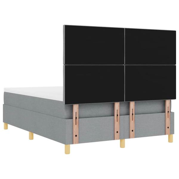 Boxspringbett mit Matratze Hellgrau 140x200 cm Stoff