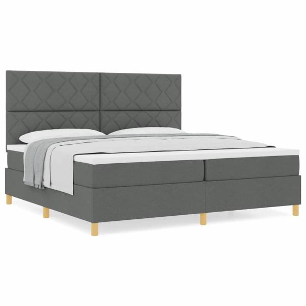 Boxspringbett mit Matratze Dunkelgrau 200x200 cm Stoff