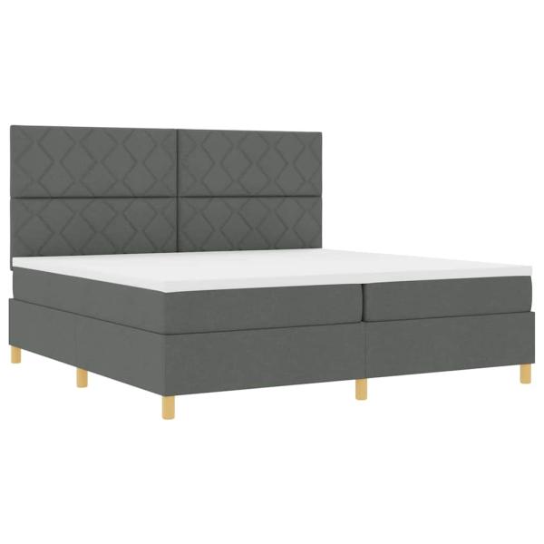 Boxspringbett mit Matratze Dunkelgrau 200x200 cm Stoff