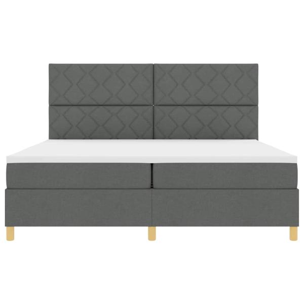 Boxspringbett mit Matratze Dunkelgrau 200x200 cm Stoff