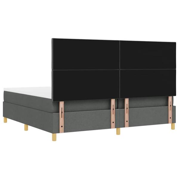 Boxspringbett mit Matratze Dunkelgrau 200x200 cm Stoff