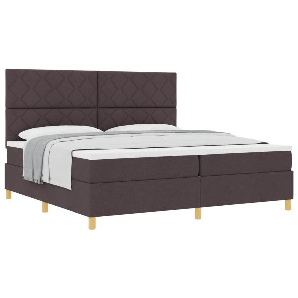 Boxspringbett mit Kopfteil Dunkelbraun 200 x 200 cm Stoff