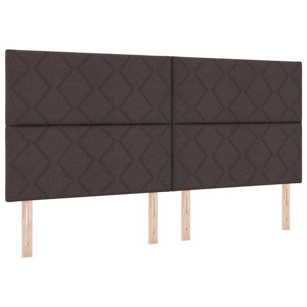 Boxspringbett mit Kopfteil Dunkelbraun 200 x 200 cm Stoff