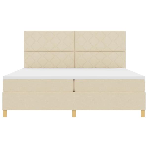 Boxspringbett mit Matratze Creme 200x200 cm Stoff