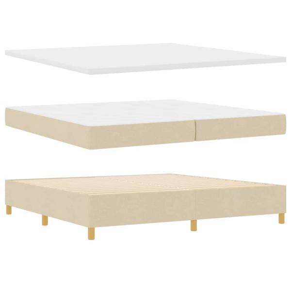 Boxspringbett mit Matratze Creme 200x200 cm Stoff
