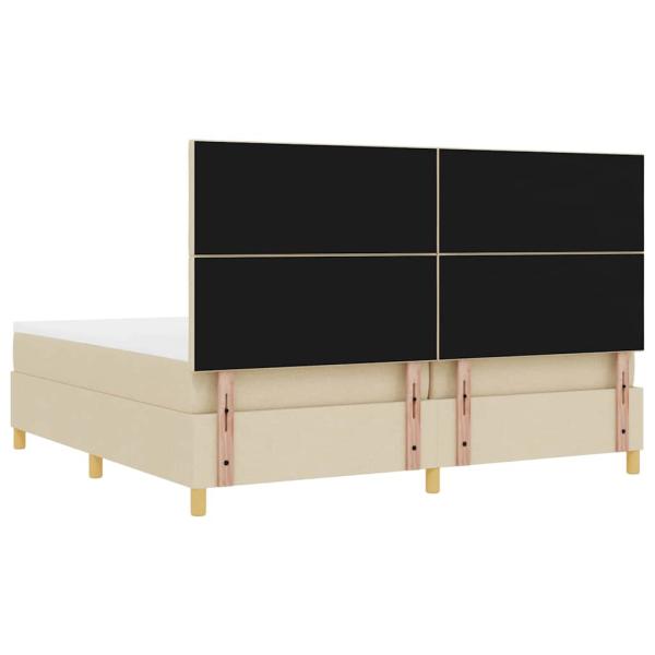 Boxspringbett mit Matratze Creme 200x200 cm Stoff
