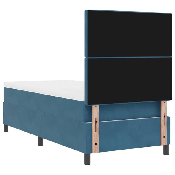 Boxspringbett mit Matratze Dunkelblau 100x200 cm Samt